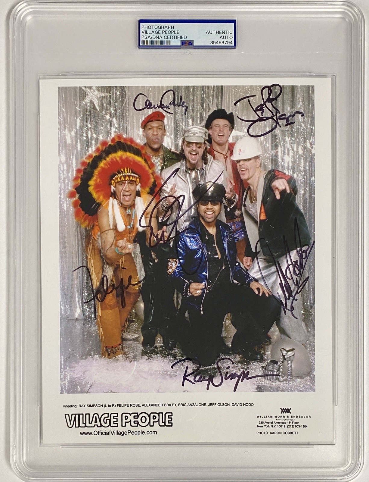Village People Group Signed 8×10 Promo Photo – PSA