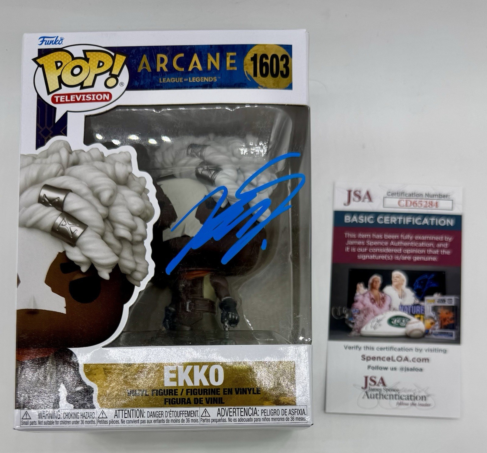 REED SHANNON HAND SIGNED AUTOGRAPH EKKO “ARCANE” FUNKO POP +JSA COA WS