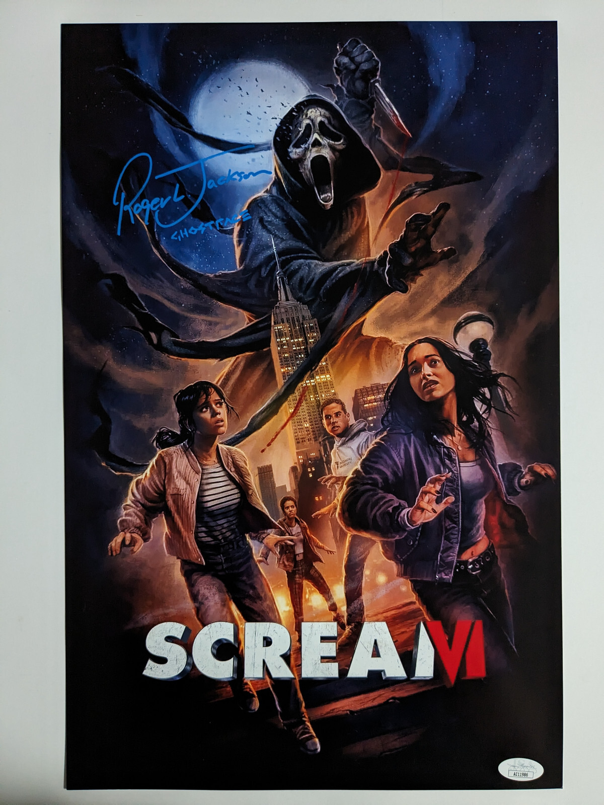 Roger JACKSON Signed Scream VI 11×17 Movie Poster Ghostface Auto BAS JSA COA D