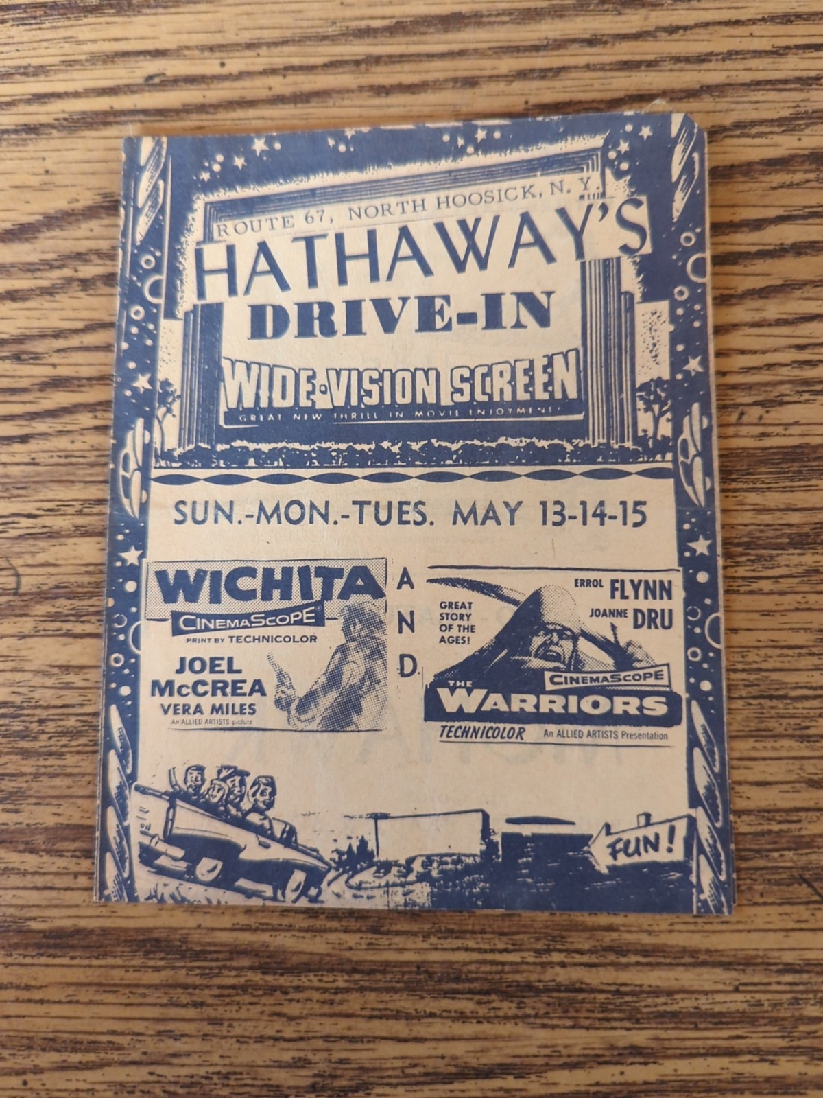 Vintage Hathaway’s North Hoosick New York NY Drive In Movie Theater Program