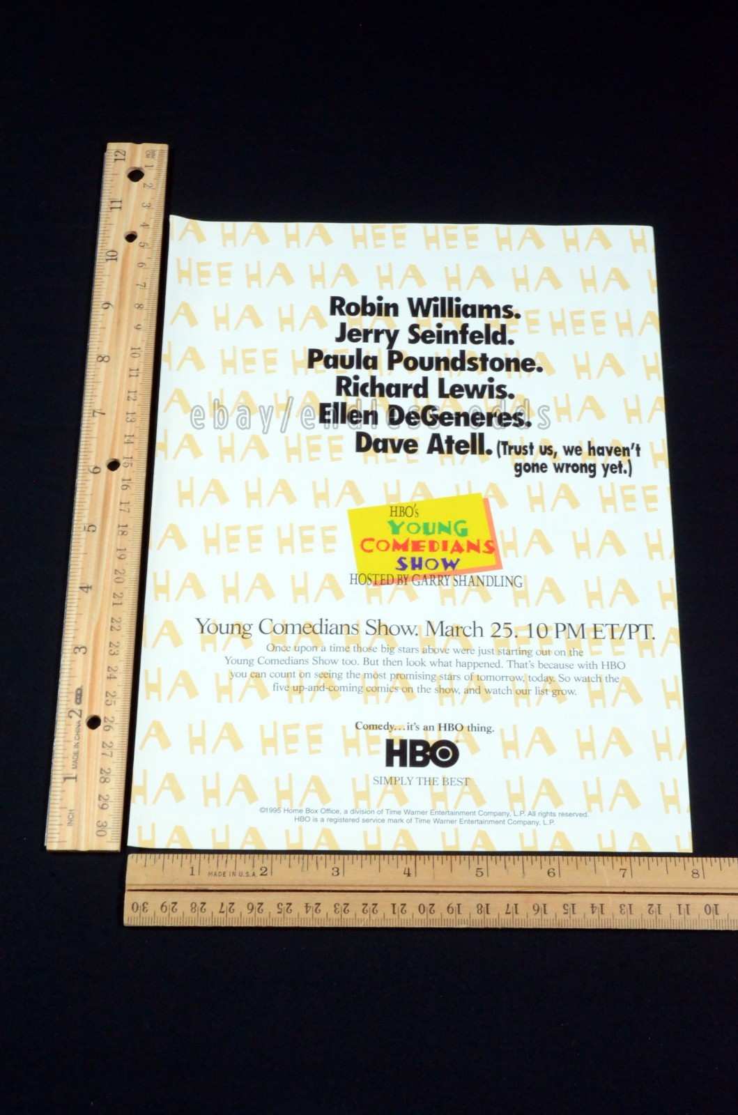 1995 HBO Young Comedians Show Robin Williams Comedy Magazine Page Print Ad 90s
