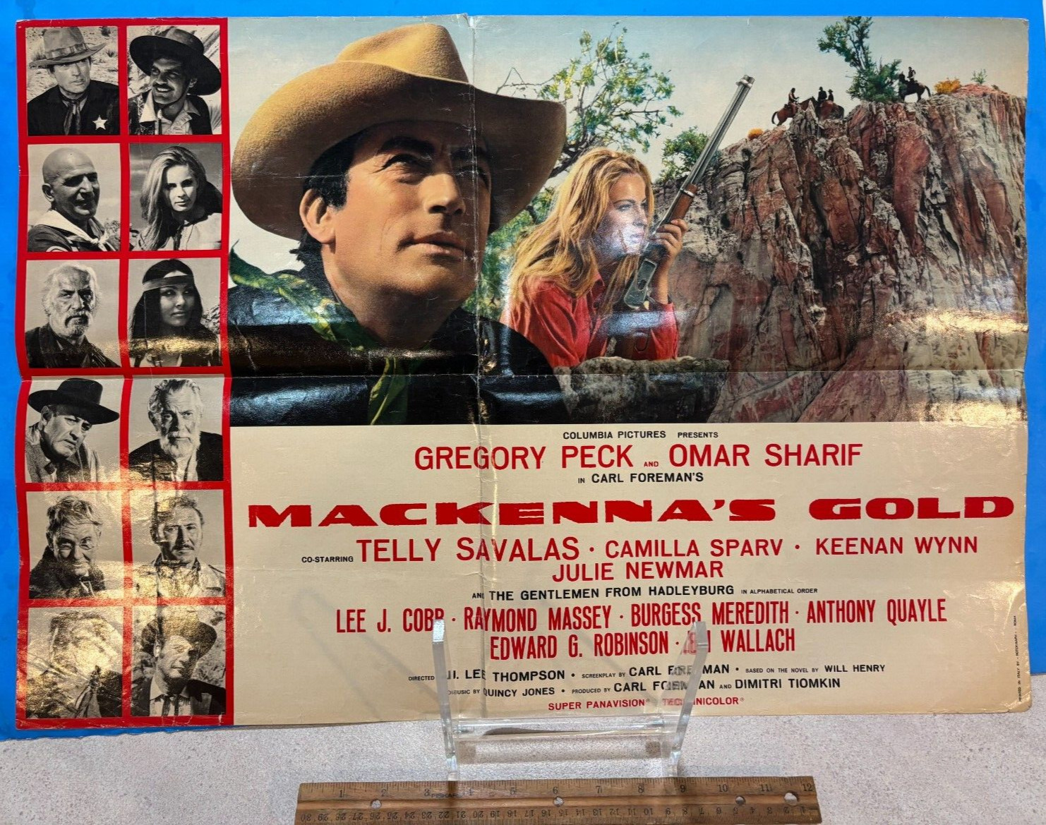 1969 MACKENNA’s GOLD Movie POSTER (Italy) – Gregory Peck, Omar Sharif, 26×18″