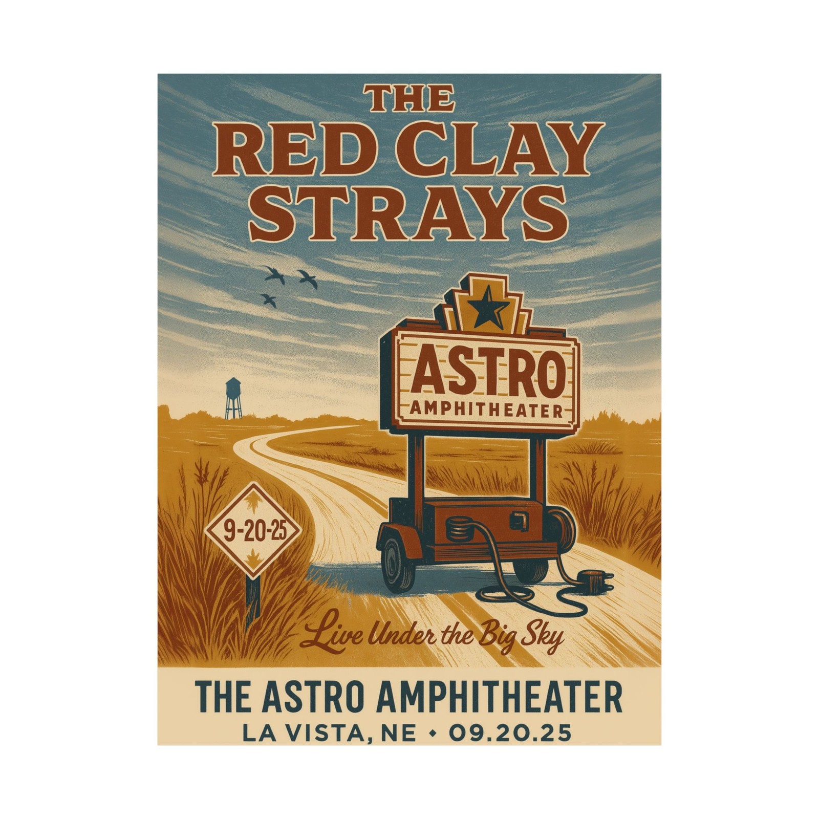 The Red Clay Strays La Vista NE Concert Print | September 20, 2025 | Astro