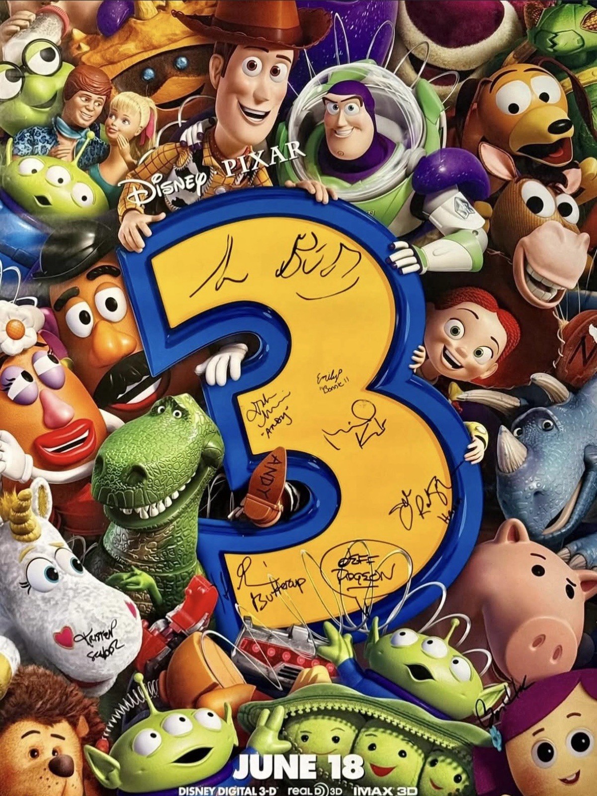 Disney Pixar Toy Story 3 Signed Poster 27×40