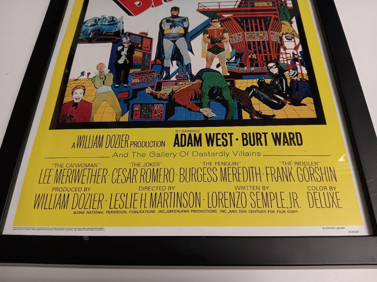 1966 BATMAN THE MOVIE Theater Poster Numbered Print 17×11 NSS FRAMED Reprint
