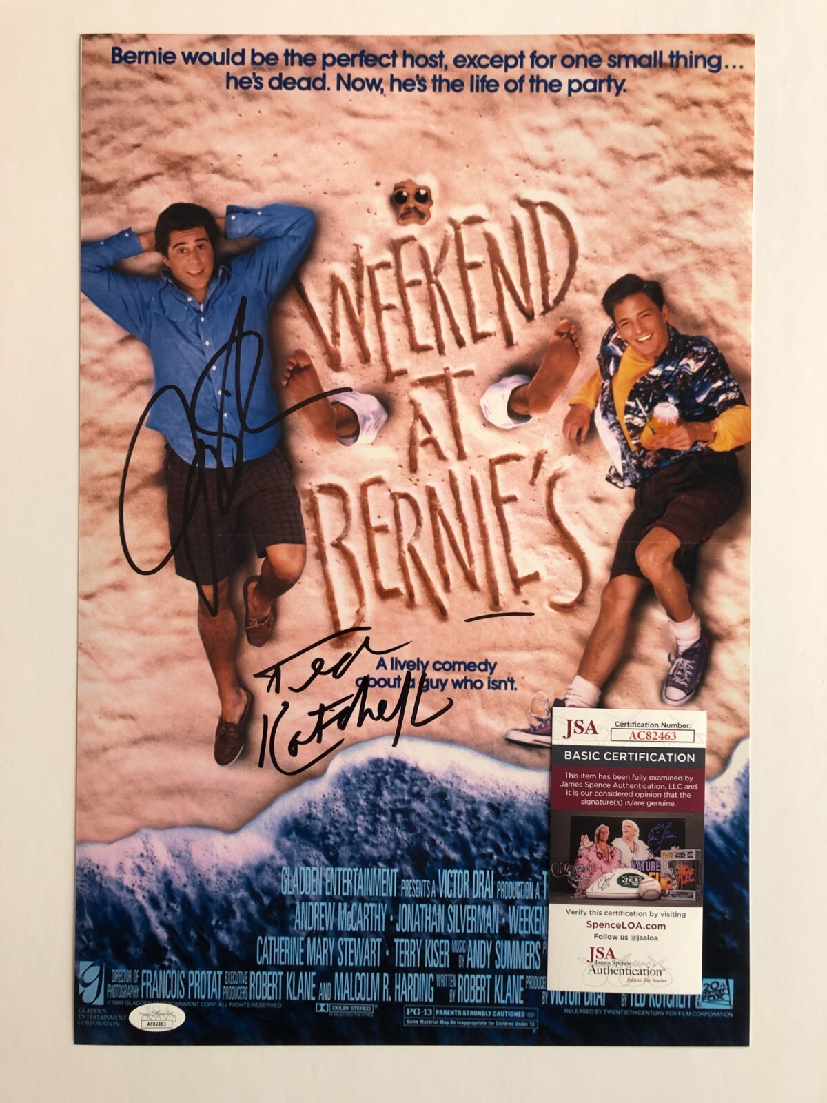 Autographed Weekend at Bernie’s 12×18 photo signed Ted Kotcheff Jonathan by JSA