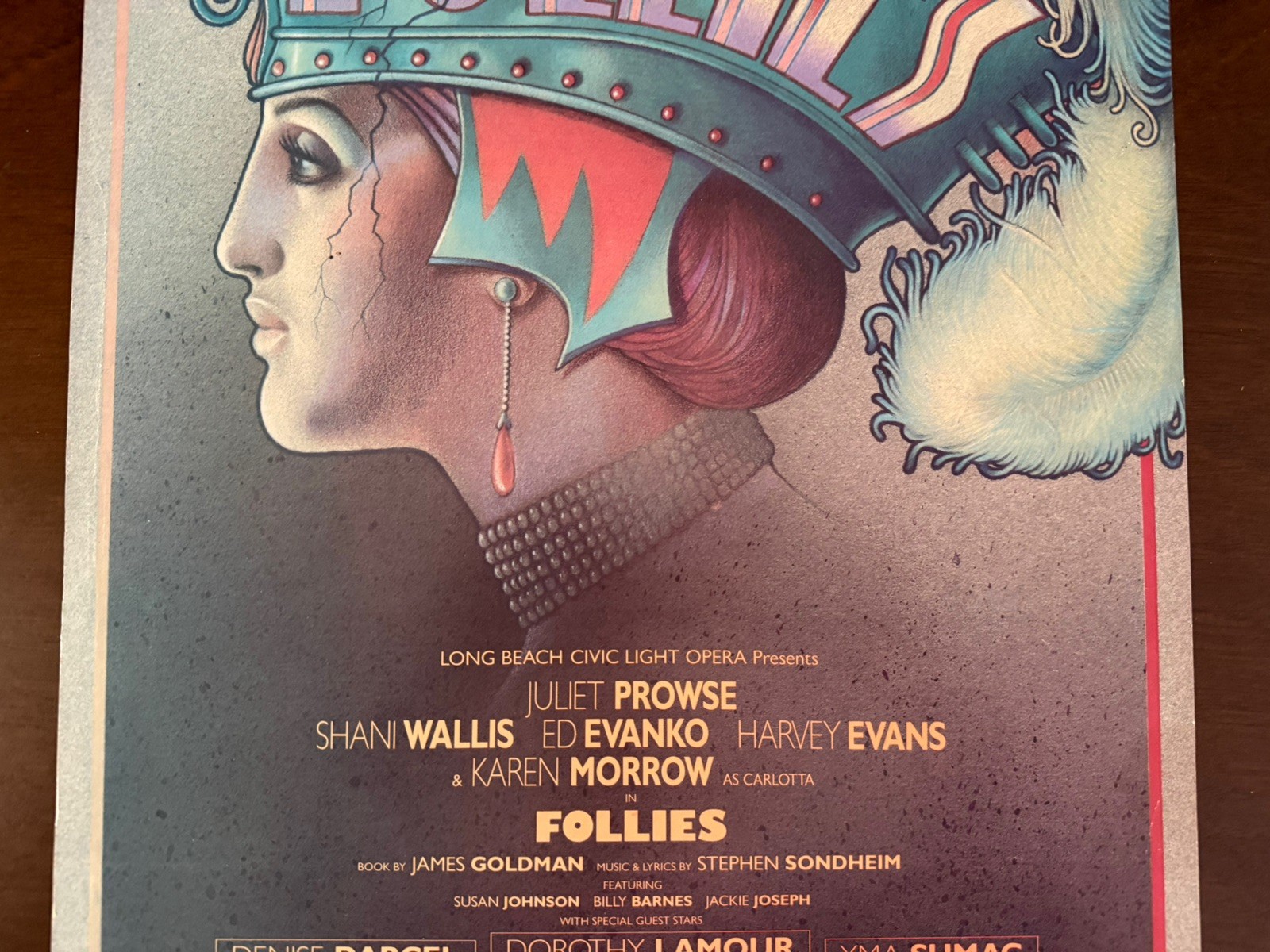 FOLLIES 1990 Window Card – Long Beach – David Byrd Artwork – Sondheim 14×22