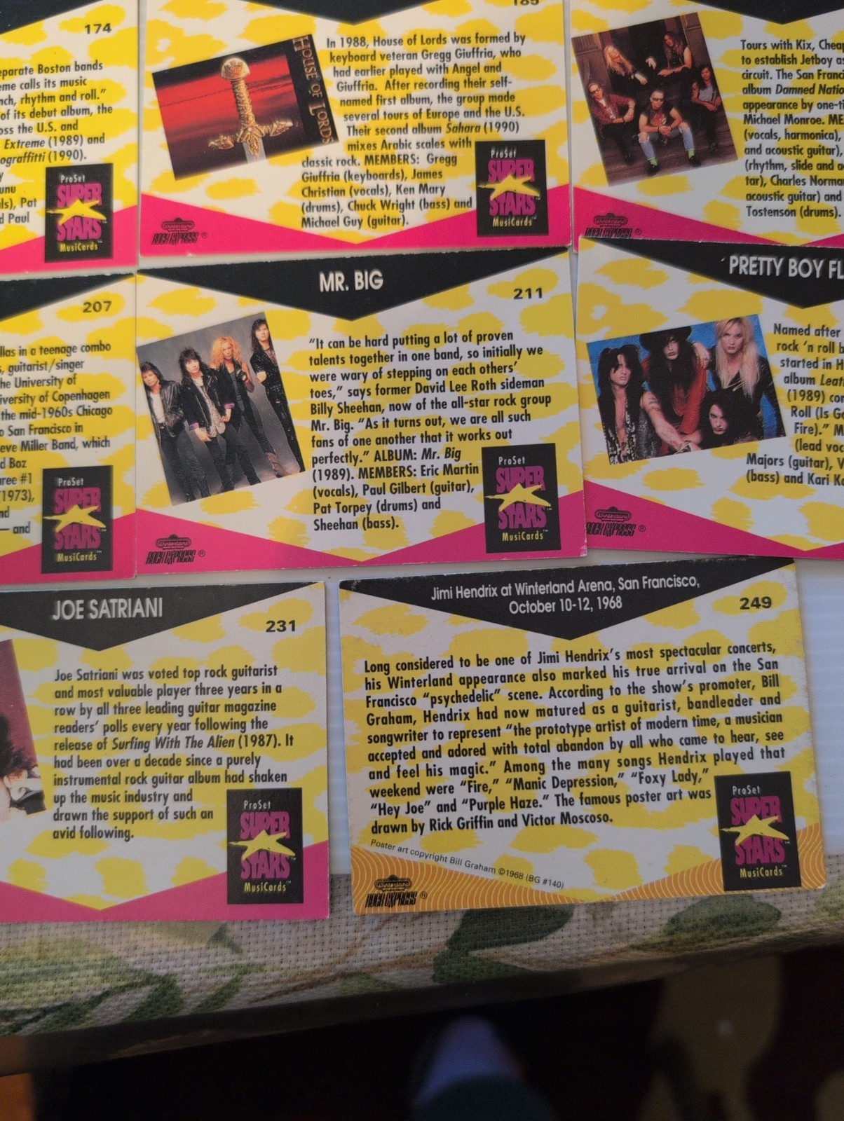 Pro Set SuperStars MusiCards Trading Cards Partial Set Rock Artist, Groups