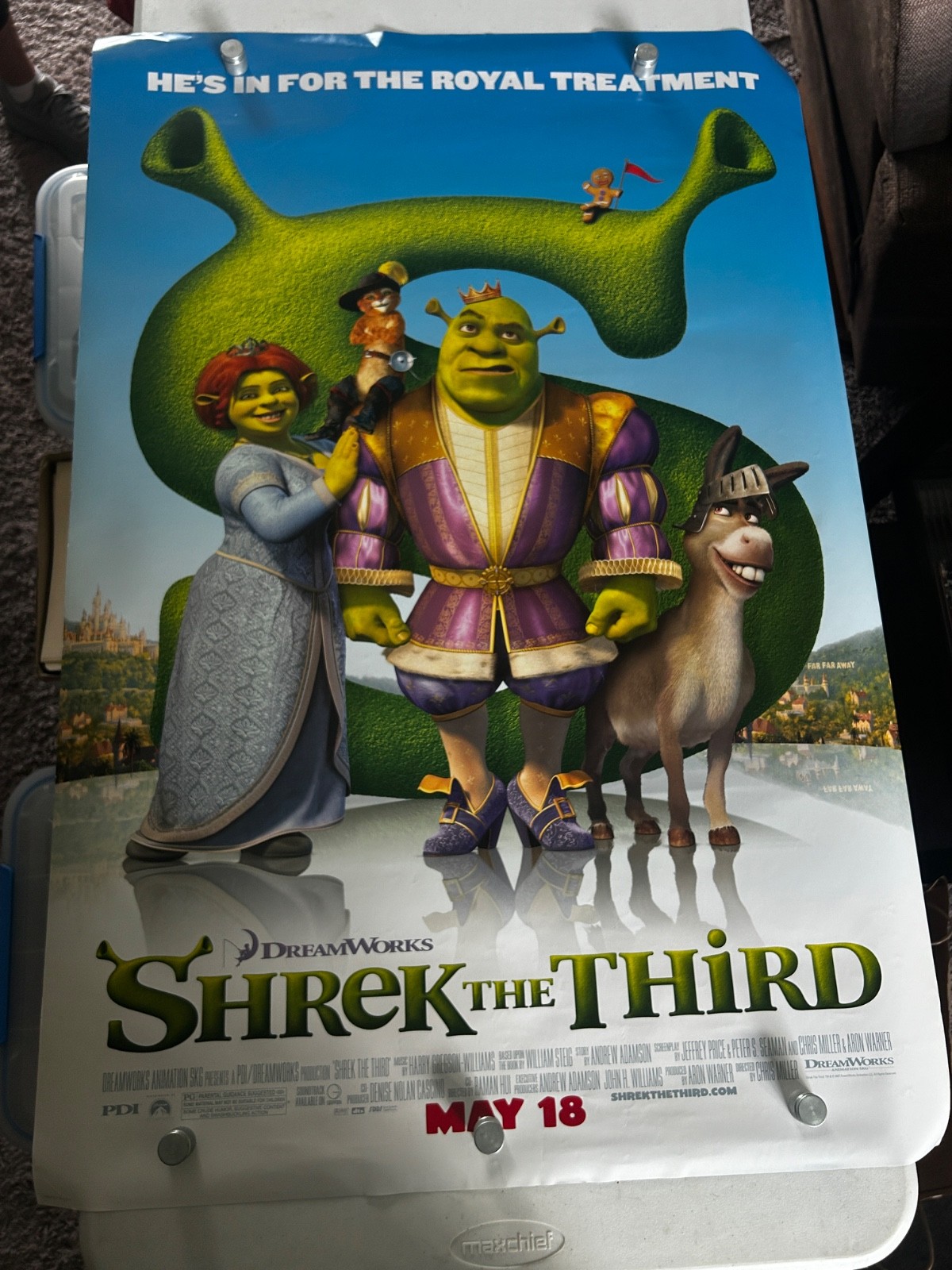 Shrek The Third (2007) Original Poster 27×40 Rolled Double Sided Mirror