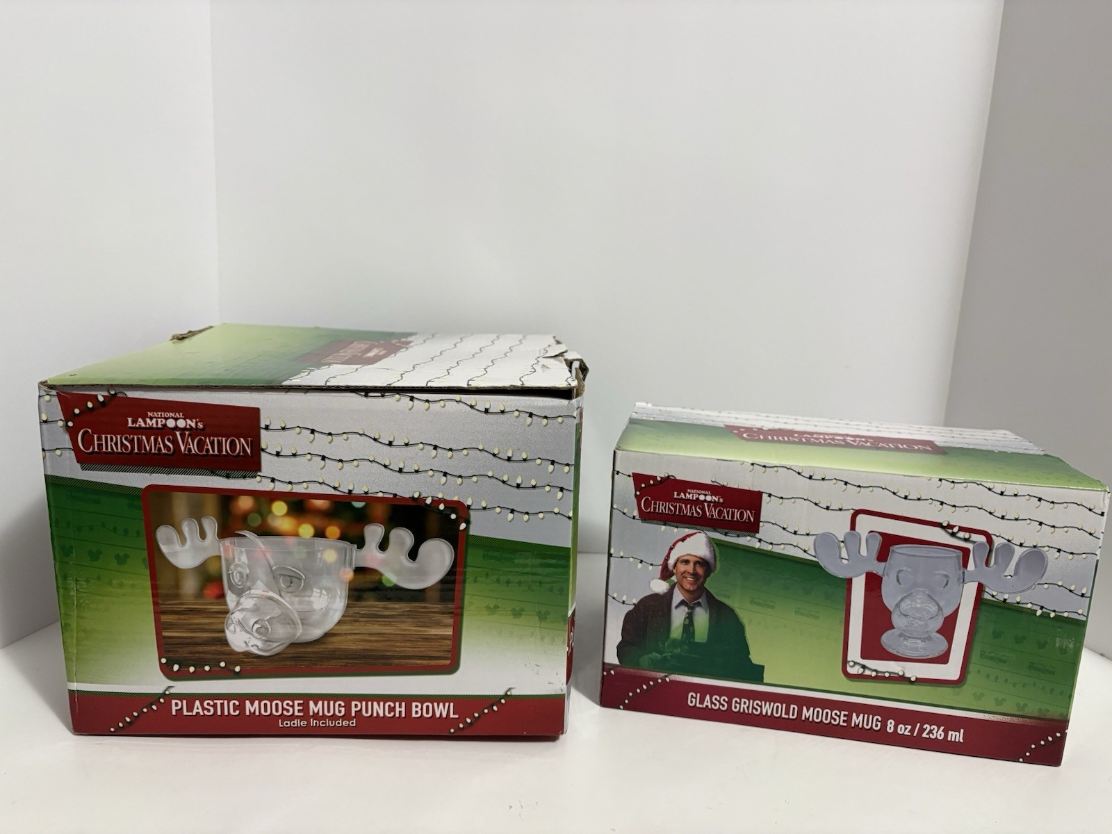 Christmas Vacation Acrylic Plastic Moose Mug Punch Bowl and 1 Glass Mug New