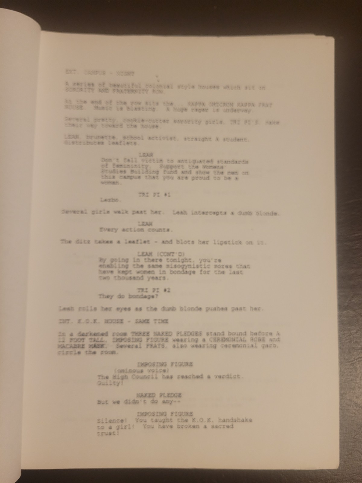 Dog Catcher Script 2000 (Original Title Sorority Boys) Wolodarsky – Disney Rare