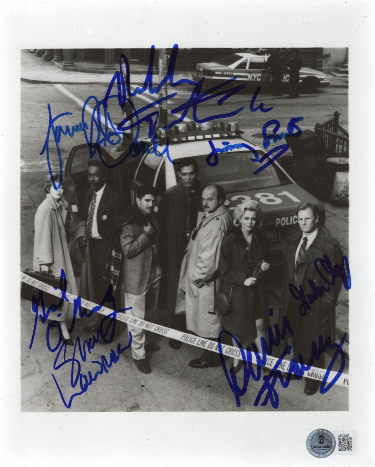 NYPD Blue Cast x 7 DENNIS FRANZ JIMMY SMITS Autographed Signed 8×10 Photo BAS