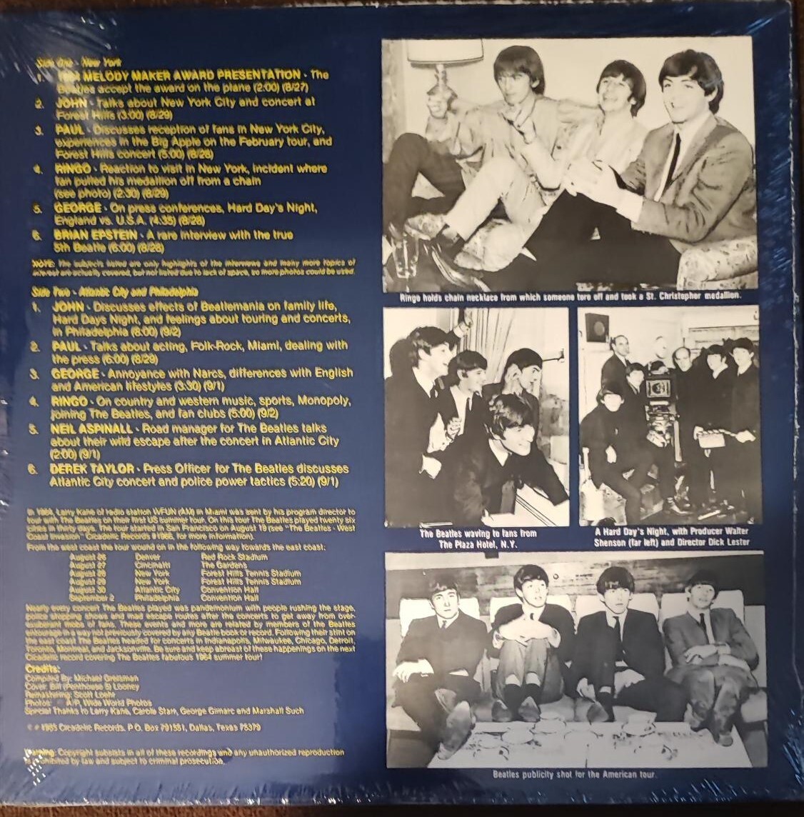 “SEALED” “THE BEATLES EAST COAST INVASION” Released 1985