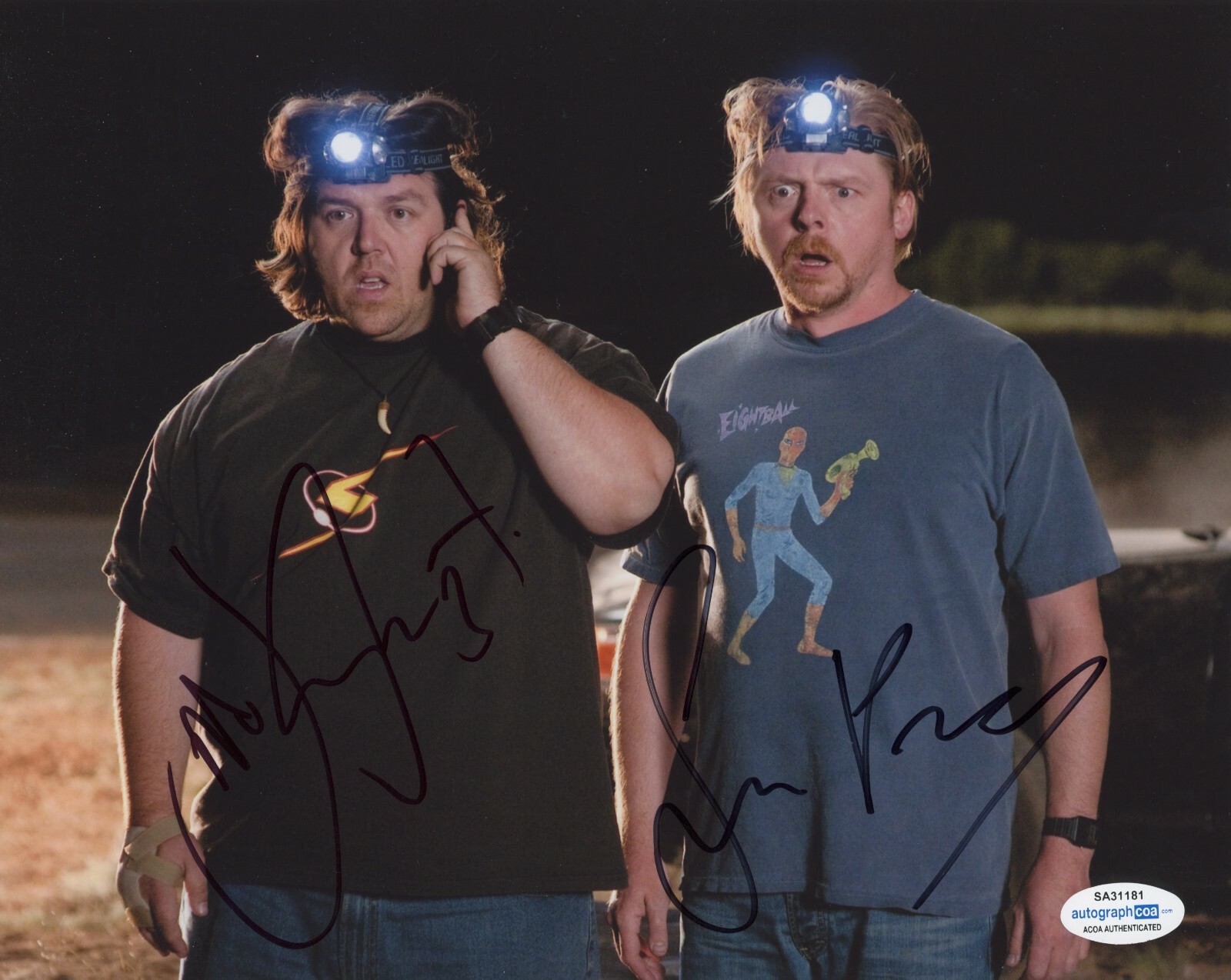 Simon Pegg Nick Frost Paul Autographed Signed 8×10 Photo ACOA