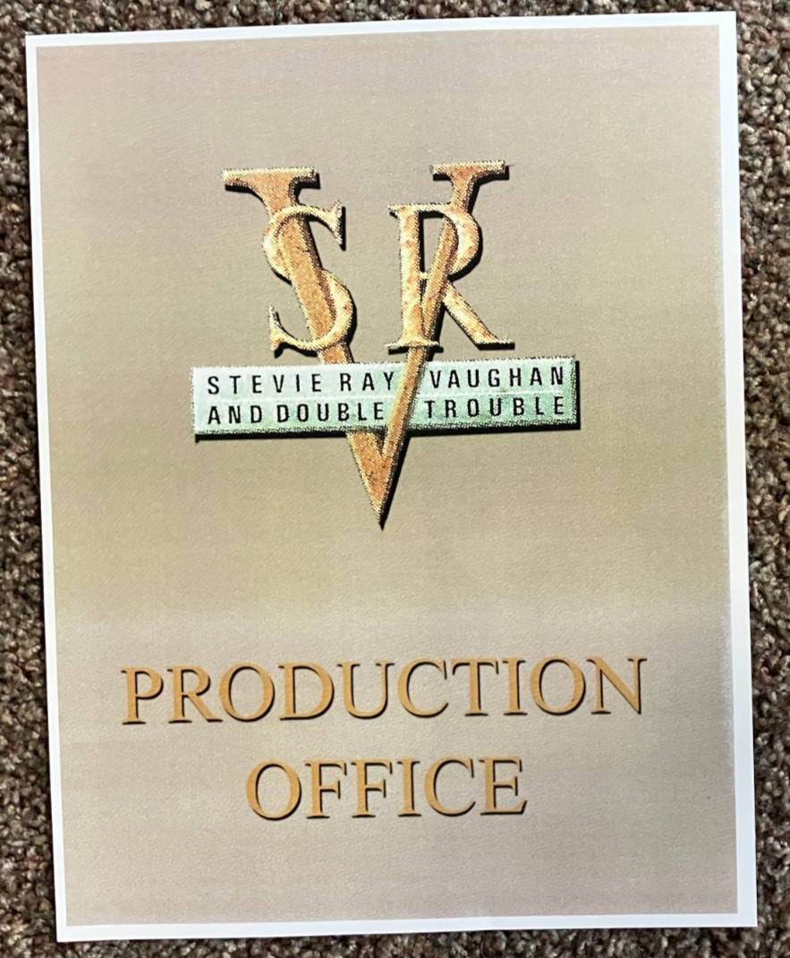 Stevie Ray Vaughan Official Door Sign approximately 8″ X 11″ Production Office !