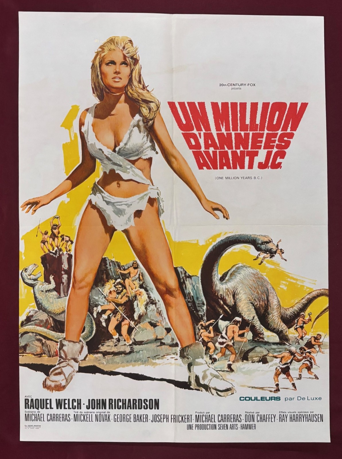 ONE MILLION YEARS BC POSTER RACHEL WELCH HARRYHOUSEN HAMMER RARE FRENCH
