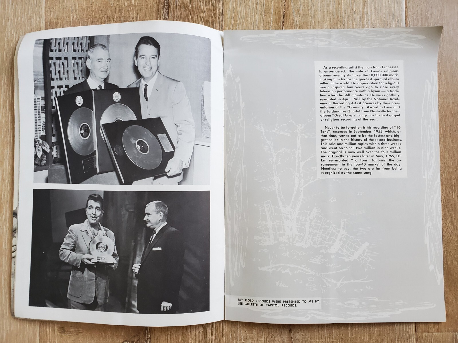 TENNESSEE ERNIE FORD Autobiography Booklet c1965 Gospel Radio Television Star