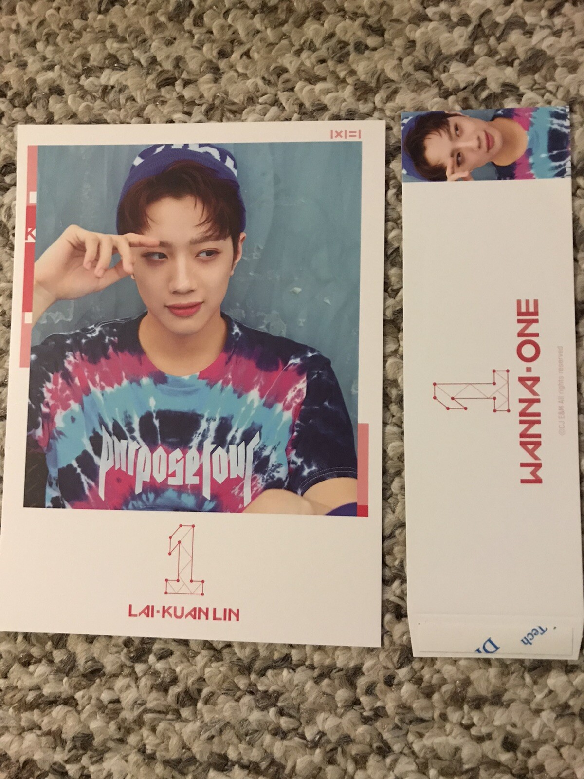 Wanna One 1st Album TO BE ONE Sleeve Cover Card Pink Guanlin Kuanlin Photocard