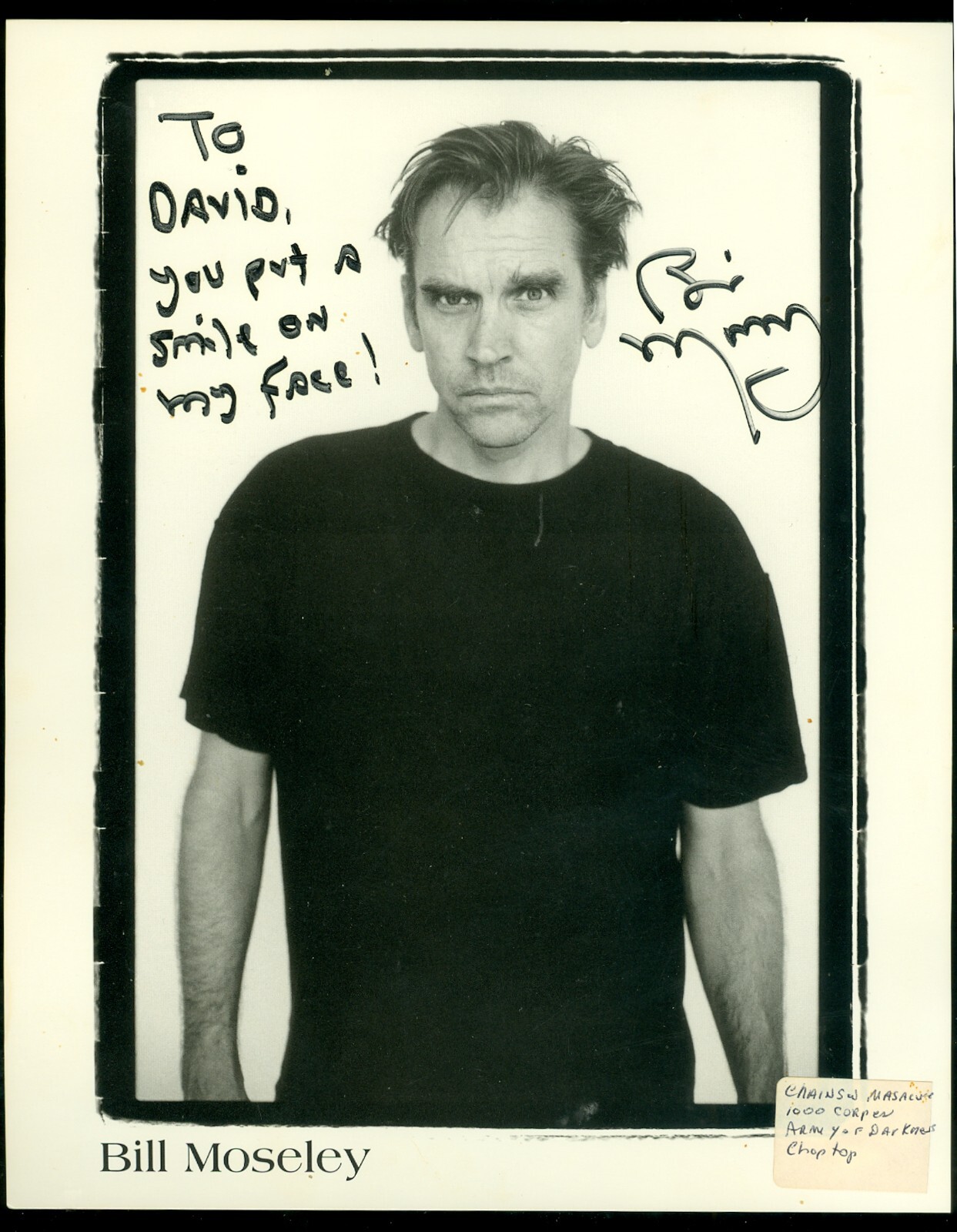 Bill Moseley autographed signed 8 x 10 photo Texas Chainsaw Massacre Firefly