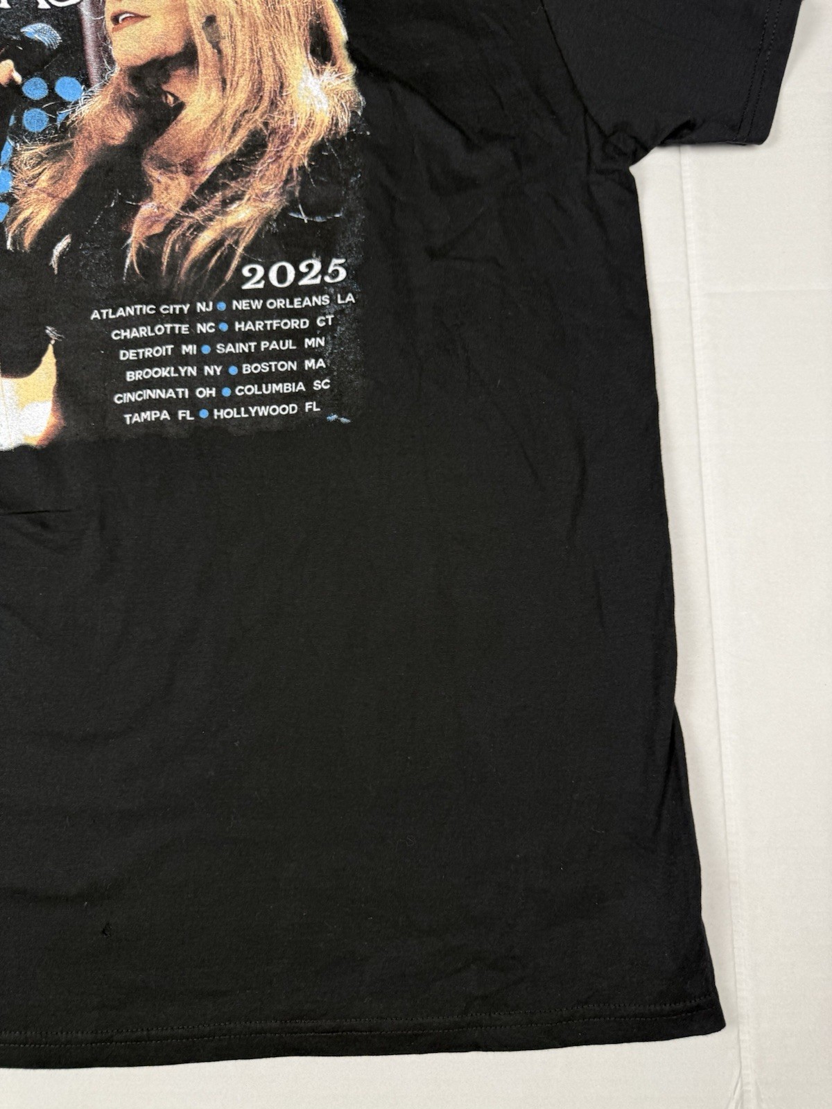 Stevie Nicks Concert Tour 2025 T Shirt Black Graphic Print Front And Back XL*