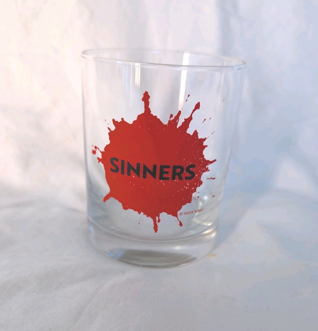 Sinners Movie Promo Whiskey Glass Alamo Drafthouse 4″