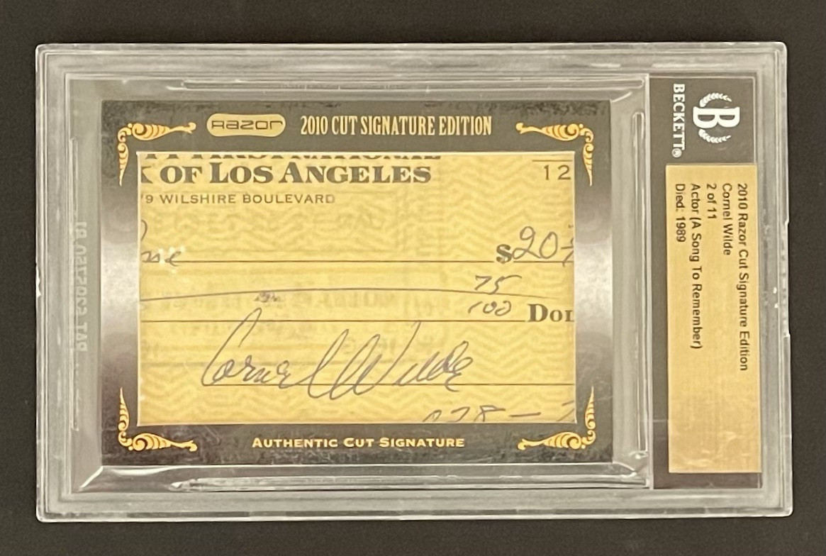 2010 Cornel Wilde Signed Cut Signature Autographed Slabbed Beckett Song Remember