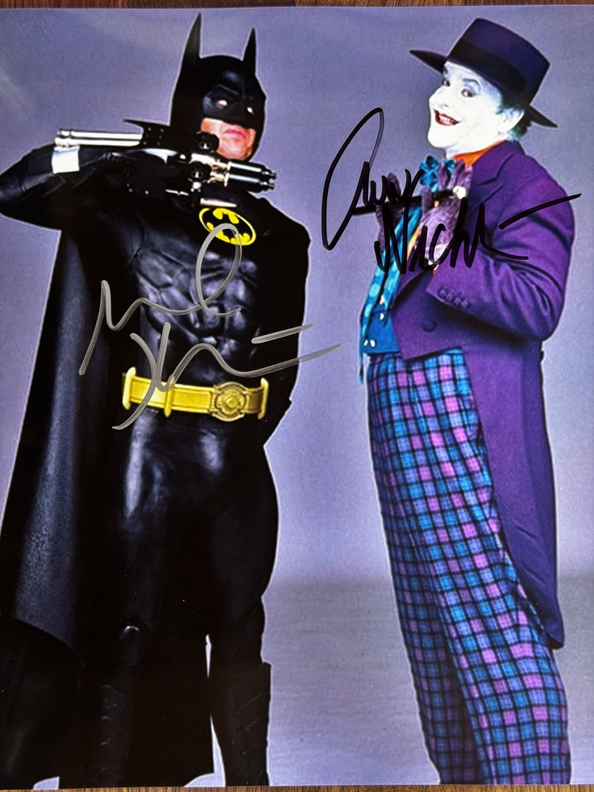 Michael Keaton + Jack Nicholson Batman Signed 8×10 Autograph / Picture + COA