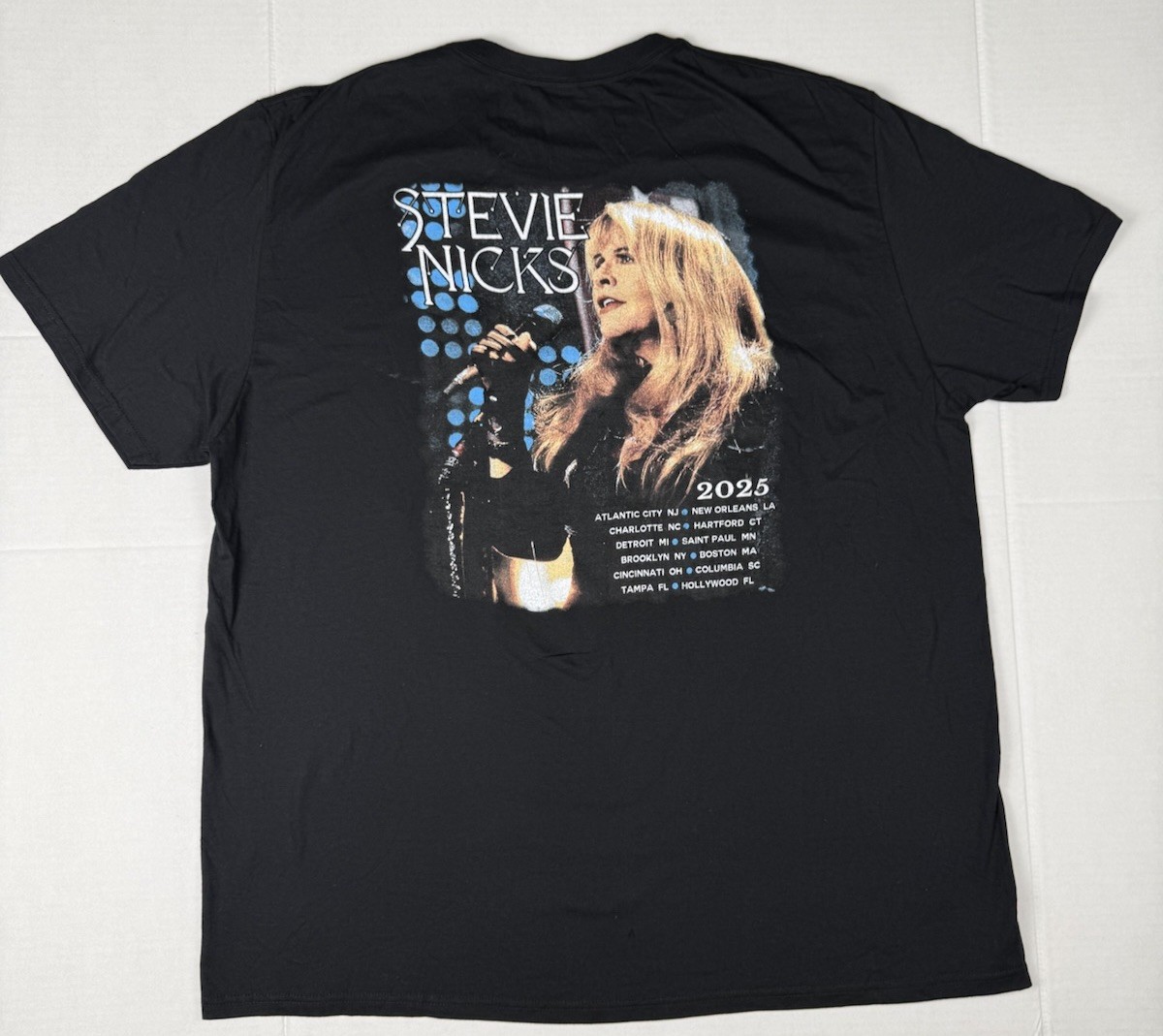 Stevie Nicks Concert Tour 2025 T Shirt Black Graphic Print Front And Back XL*