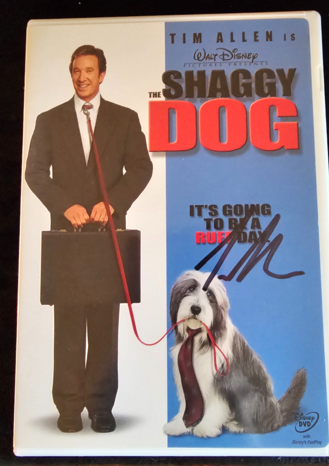 Tim Allen Signed DVD Cover from, “The Shaggy Dog,” 2006.