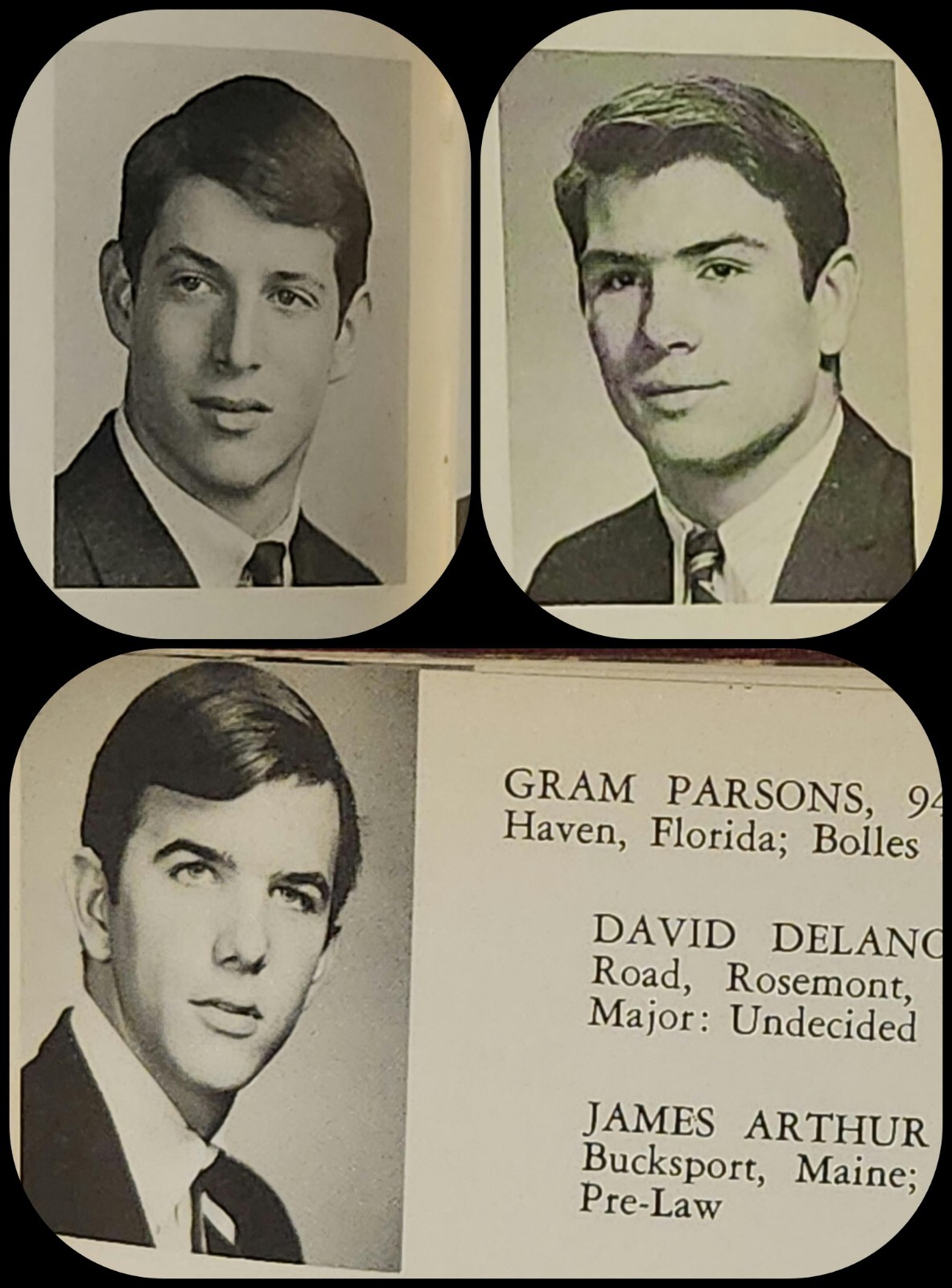 Gram Parsons * Tommy Lee Jones * Al Gore College Yearbook 1960s