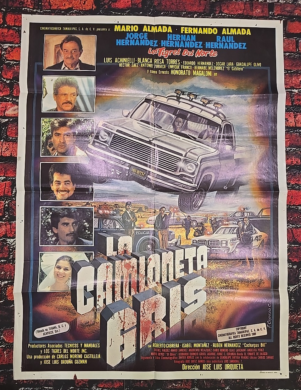 ORIGINAL 1990 LA CAMIONETA GRIS – Los Tigres Del Norte – Movie Poster 27″x37″