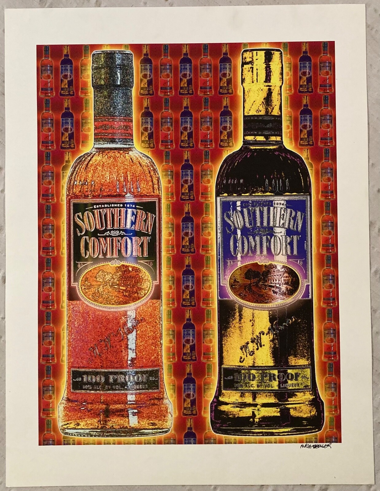 Southern Comfort Matte Art Print Poster Signed By Artist Slightly Heavy Stock N