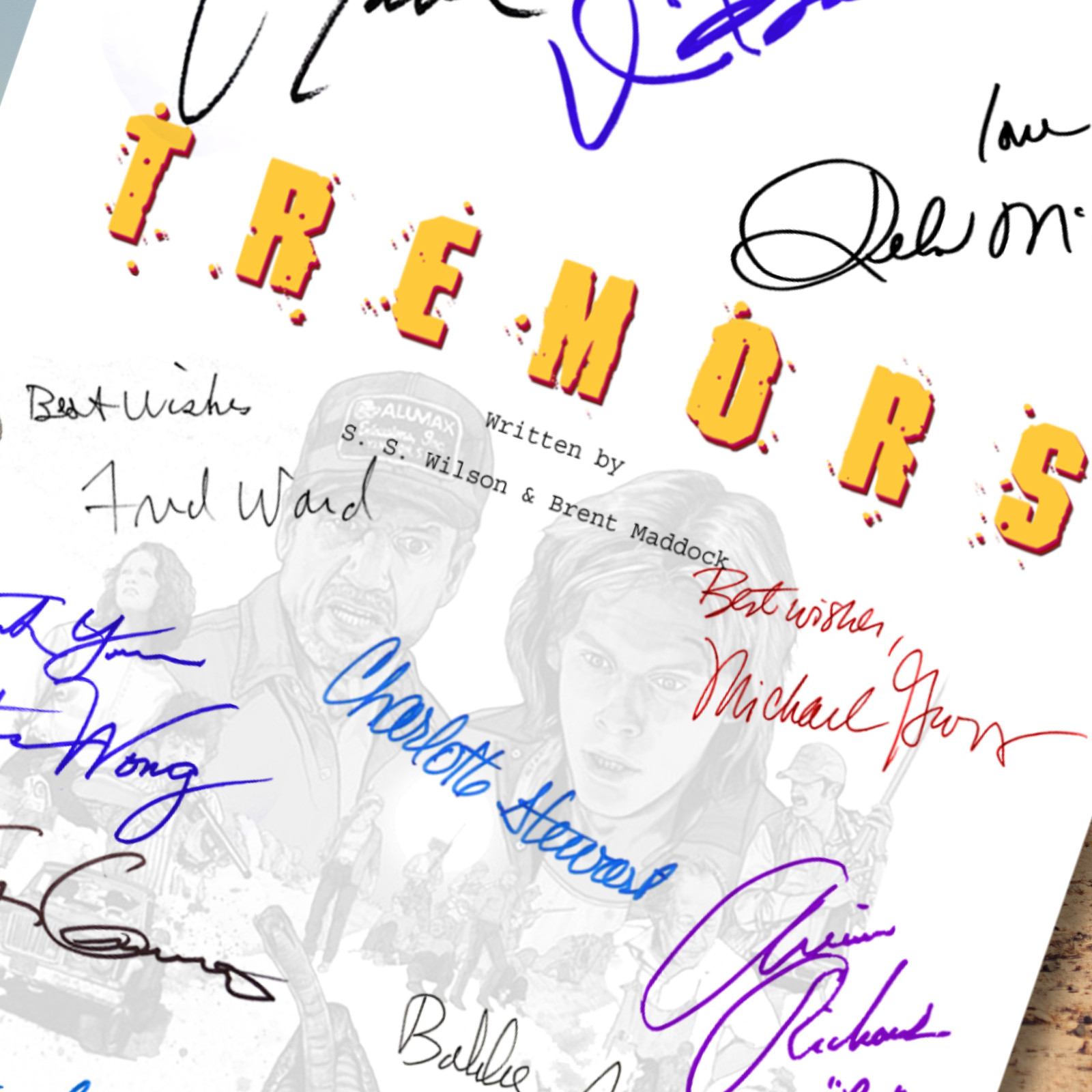 Tremors Script Signed Autograph Reprints | Tremors Movie Memorabilia | Collector