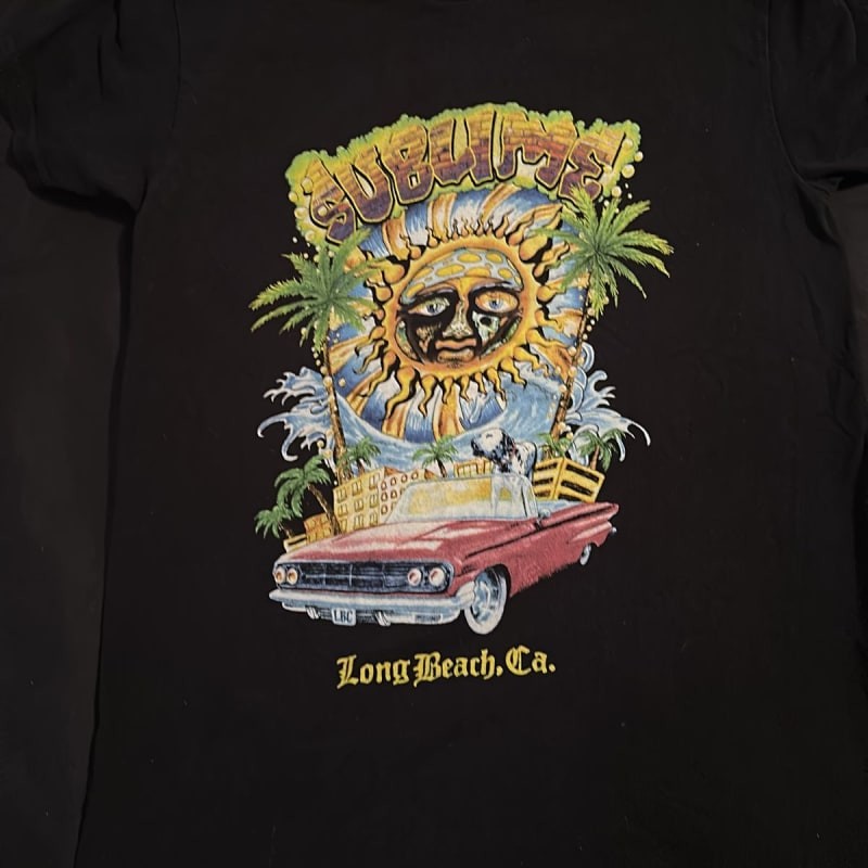 Sublime Long Beach CA Sun Car Graphic T-Shirt Black LBC Band Tee
