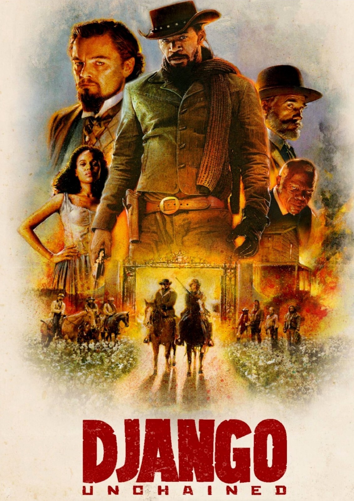 2012 Django Unchained Movie Poster 11X17 Jamie Foxx Leonardo DiCaprio 🍿