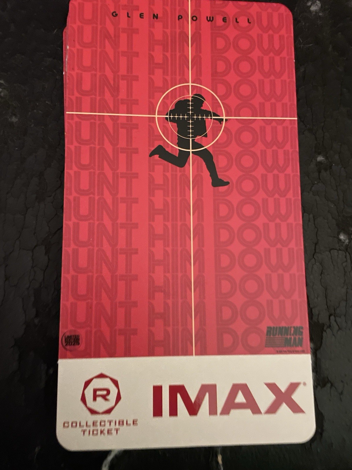 The Running Man 2025 Regal Collectible Movie Ticket Action Glen Powell