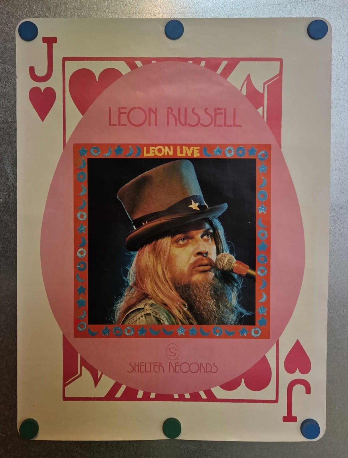Leon Russell Leon Live 1973 Shelter Records Og Promo Poster Extremely RARE