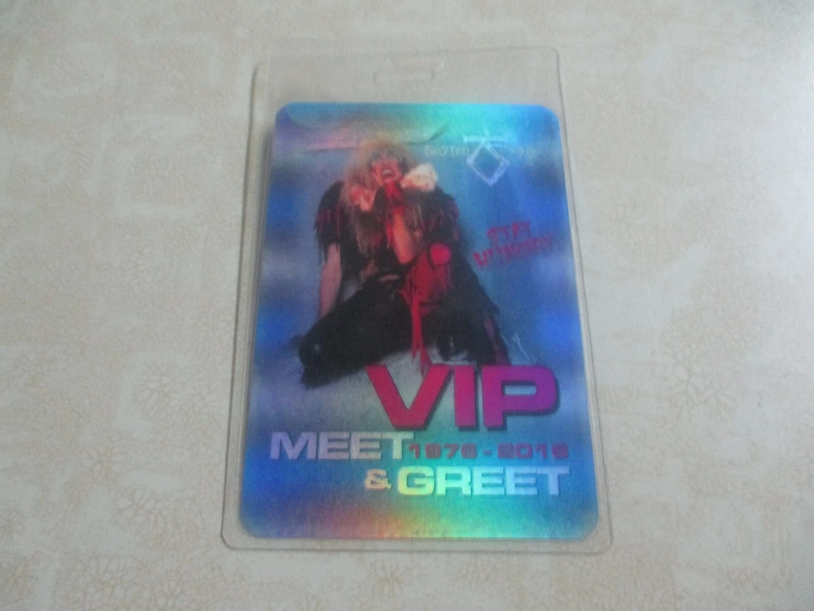 TWISTED SISTER AUTHENTIC LAMINATED PASS VIP MEET & GREET STAY HUNGRY 1976-2016