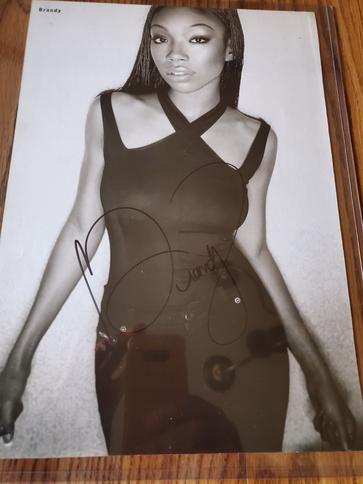 BRANDY 9.5 X 13 Autographed Magazine Page with Letter of Authenticity