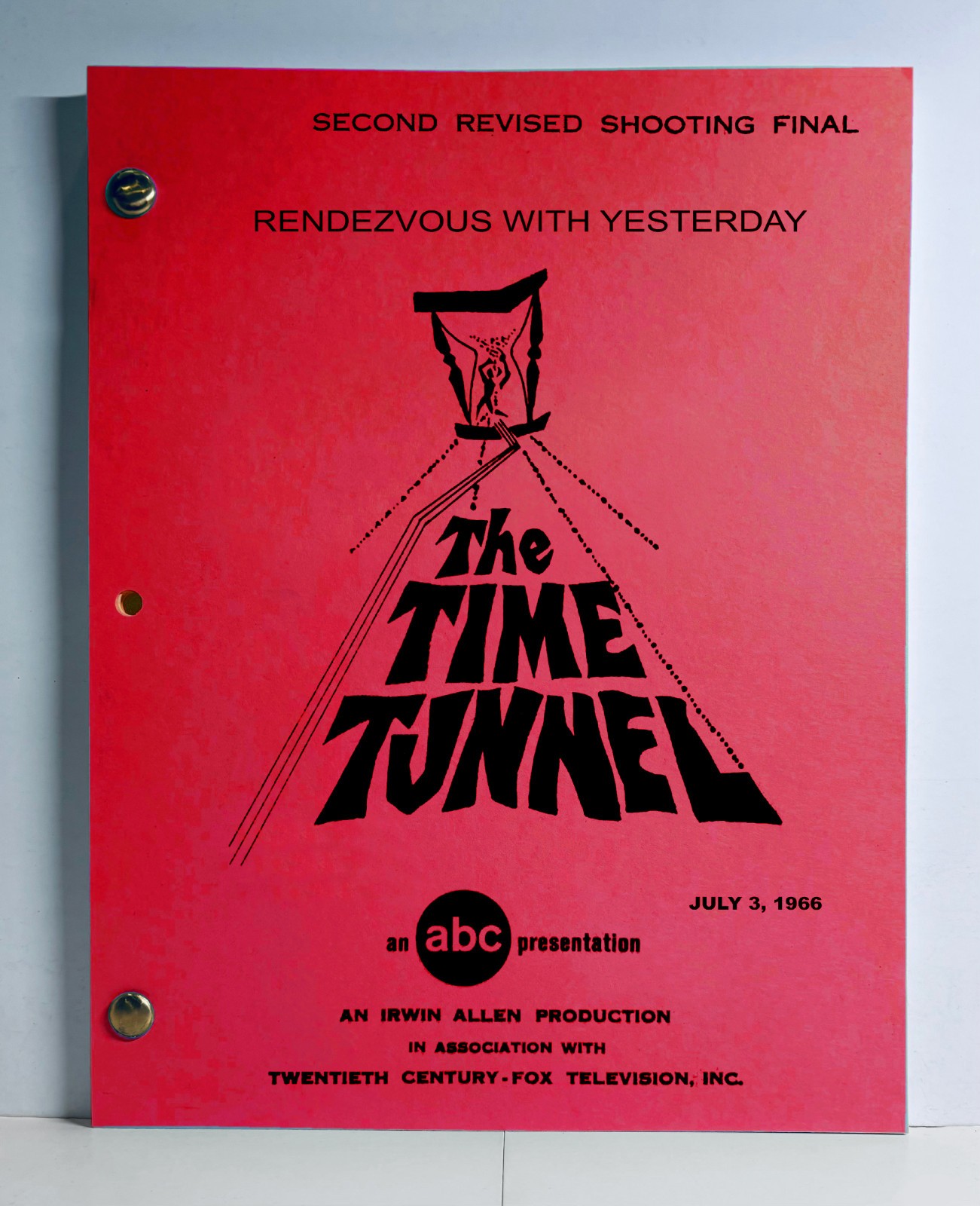 The Time Tunnel TV Pilot Script (66 pg)(1966) James Darren, Irwin Allen- Reprint
