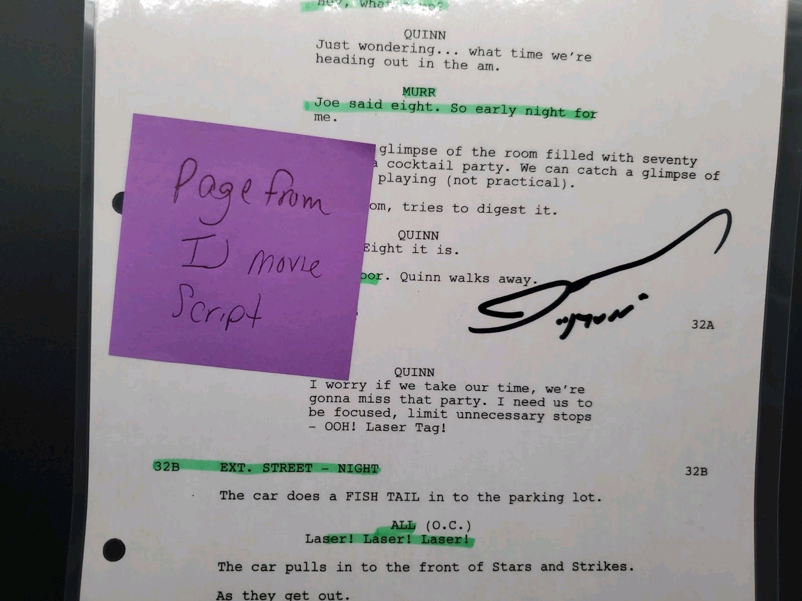 James Murray “Murr” Impractical Jokers Autographed 8×10 Signed Movie Script Page