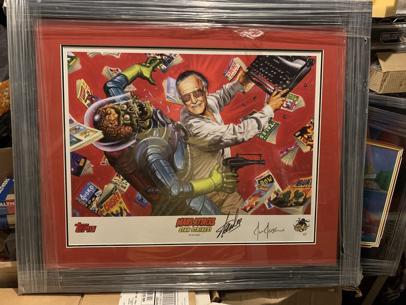 MARS ATTACKS 2013 COMIKAZE STAN STRIKES LEE JUSKO SIGNED AUTOGRAPHED A/P LITHO