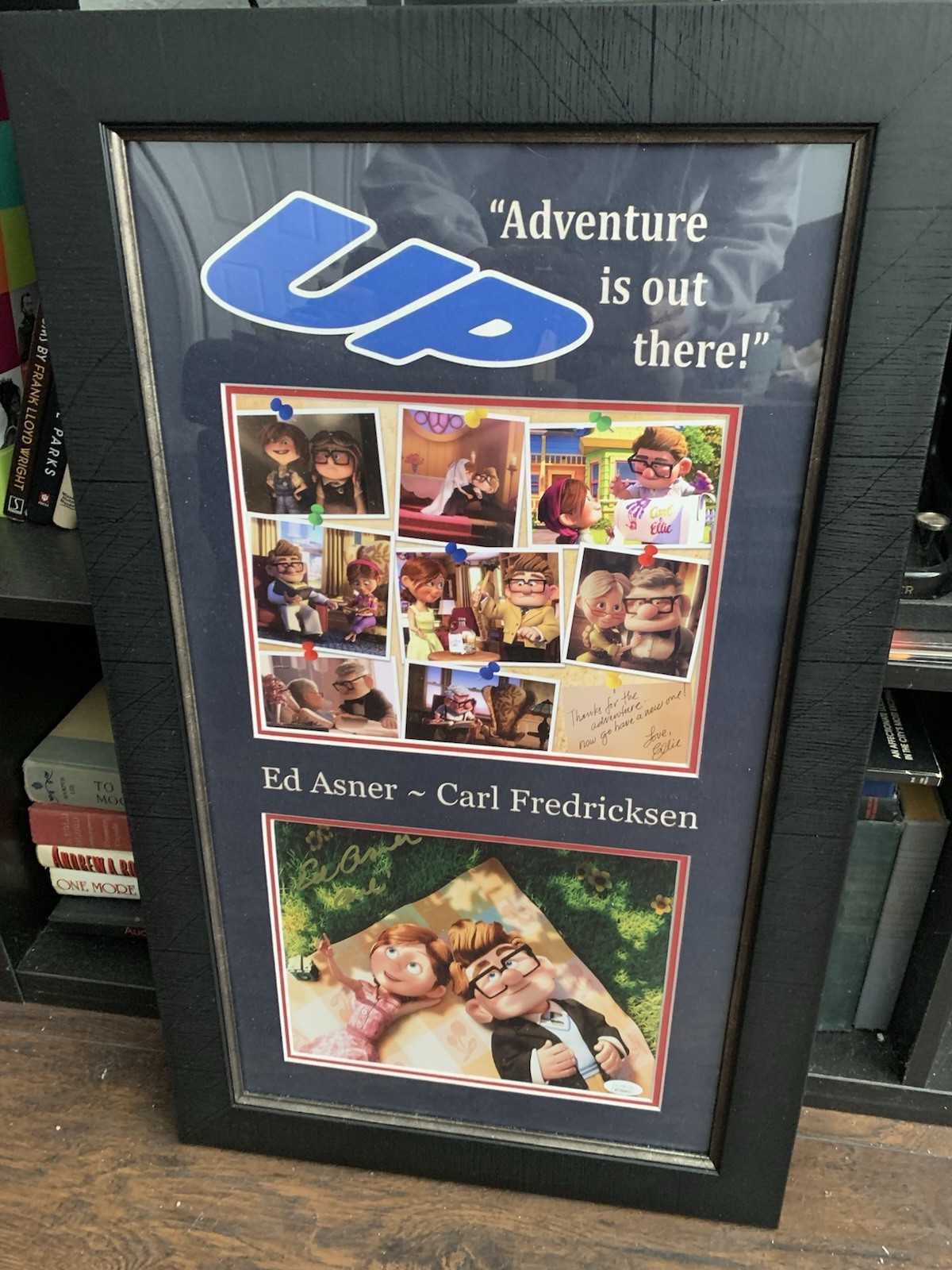 Disney Pixar Movie Up 27 by 17 Framed Pictures Autographed by Edward Asner JSA