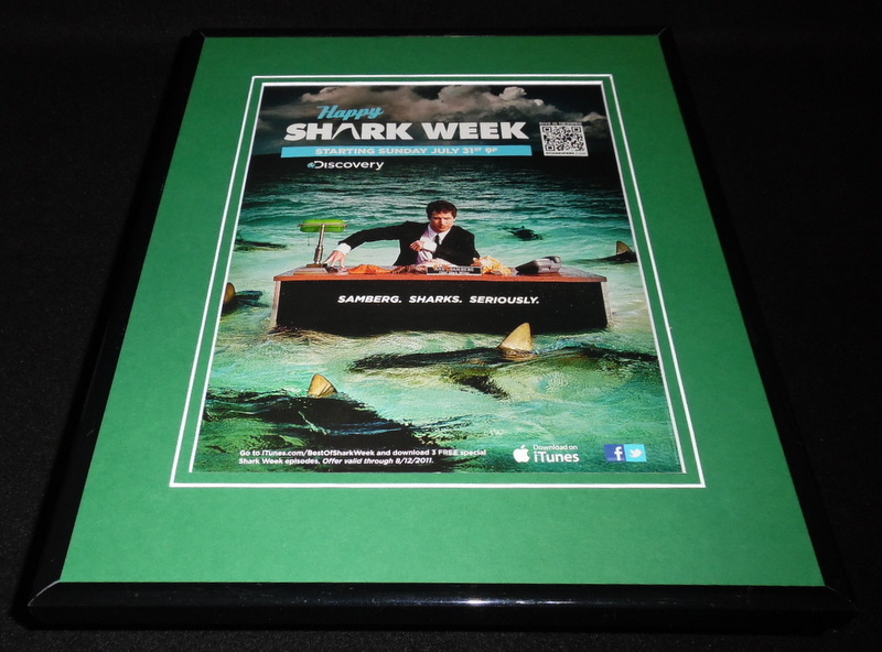 Shark Week 2011 Discovery Channel Framed 11×14 ORIGINAL Advertisement