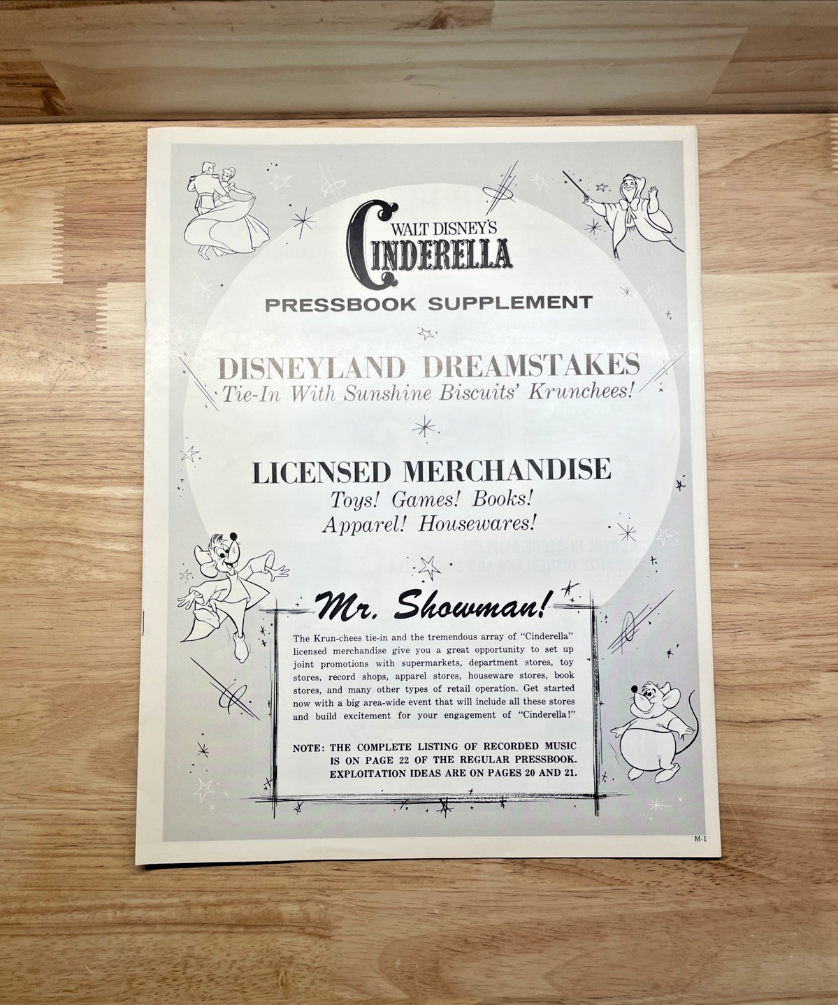 Disney Cinderella 1971 Pressbook With Supplement Vintage Theater Promo Kit