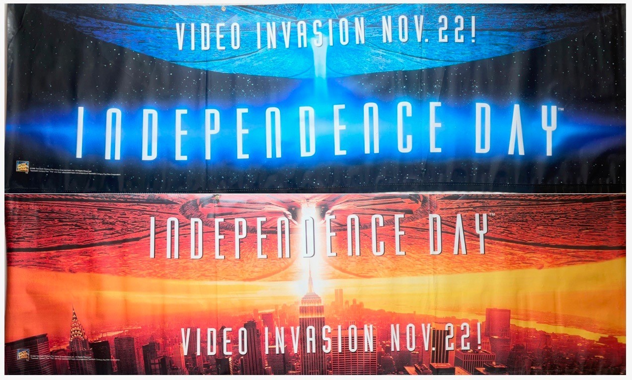 Huge Dual Sided Independence Day 1996 Movie Vinyl Promotional Banner 36″ x 118″