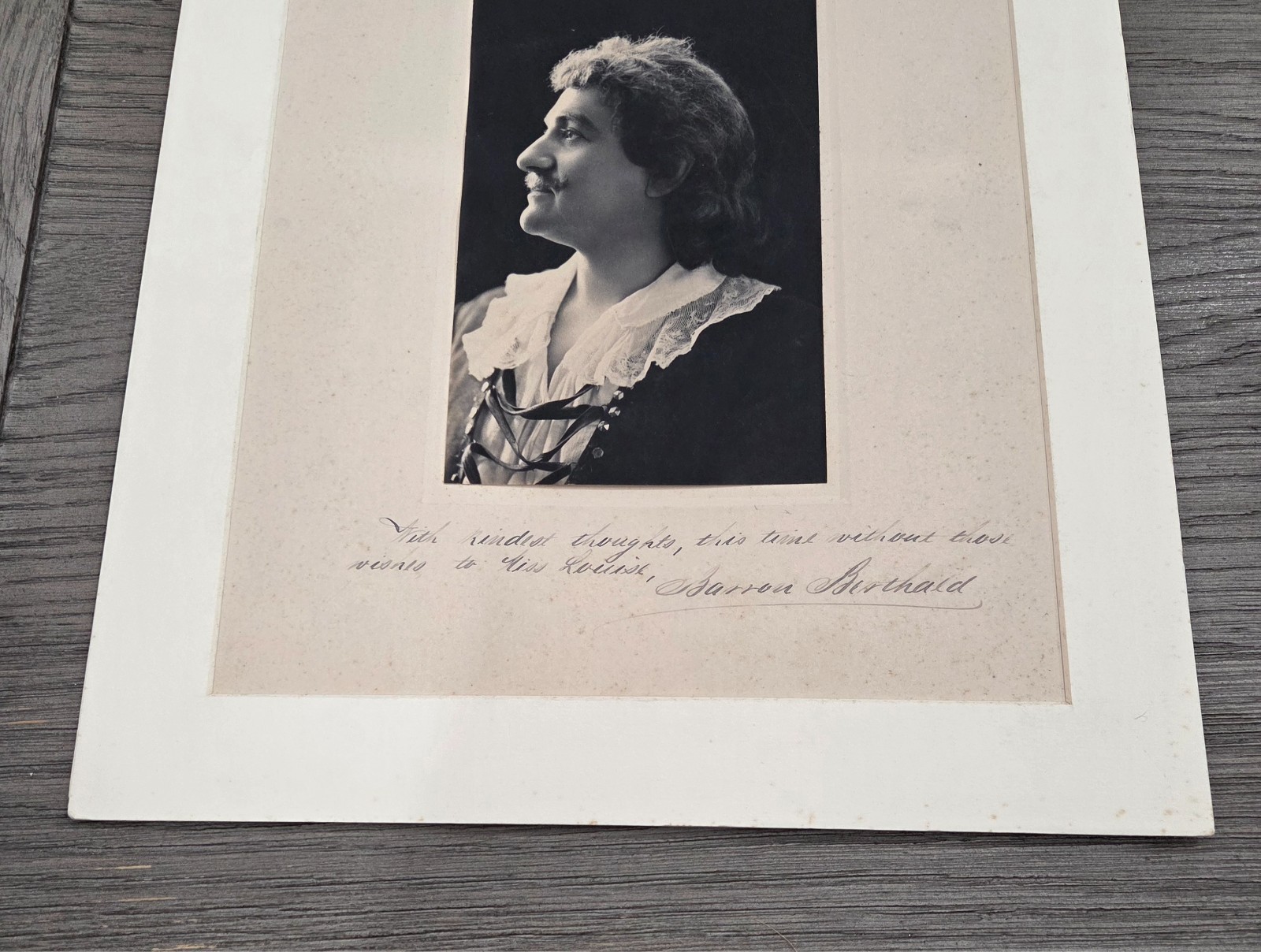 Barron Berthold (Born 1870) Opera Singer Large Format Signed Matted Photograph