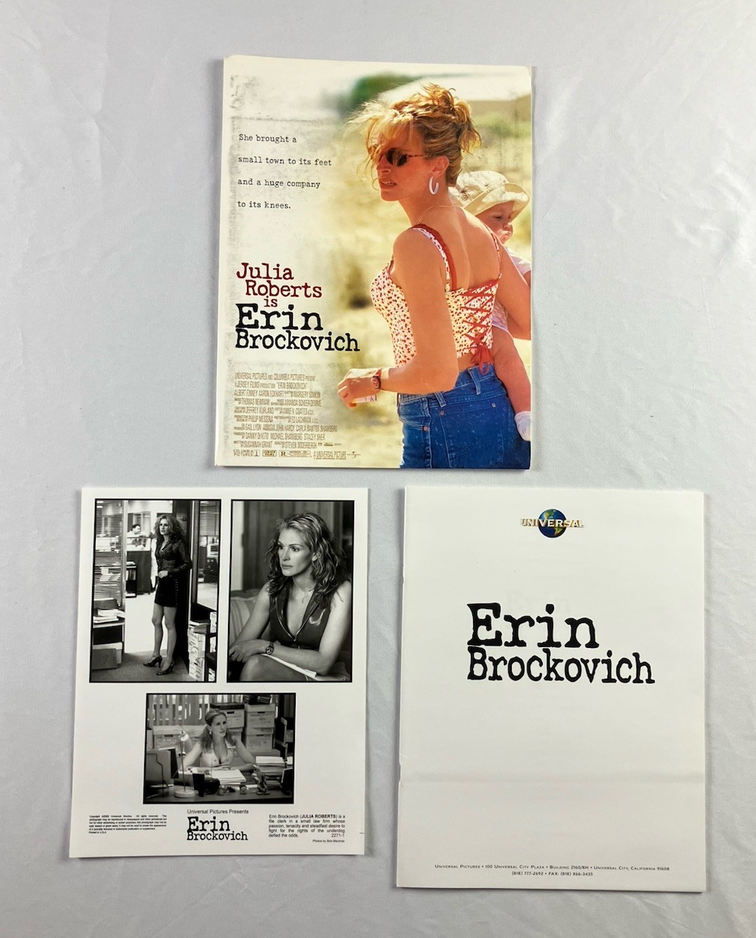 Press Kit ERIN BROCKOVICH Movie Production Book Folder Photo Julia Roberts 2000