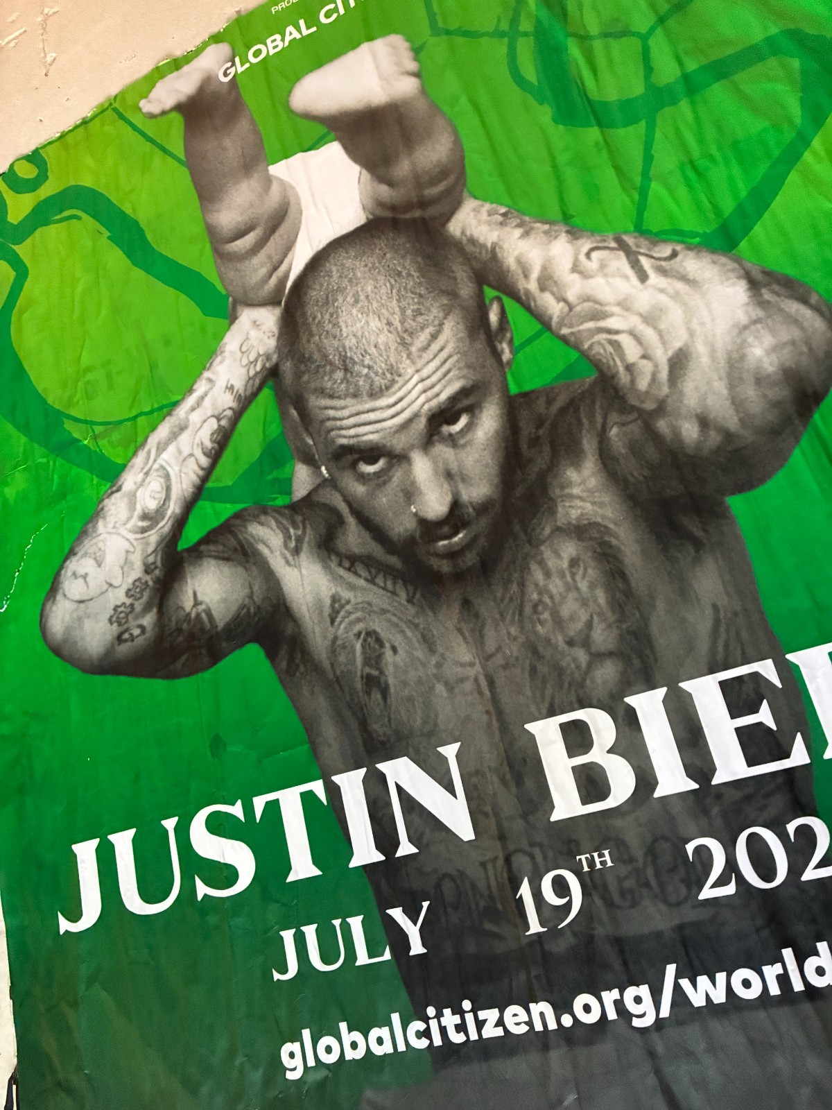 Justin Bieber FIFA Halftime Show Wheatpaste 2026 Promo Poster NYC 46″ x 52″ in