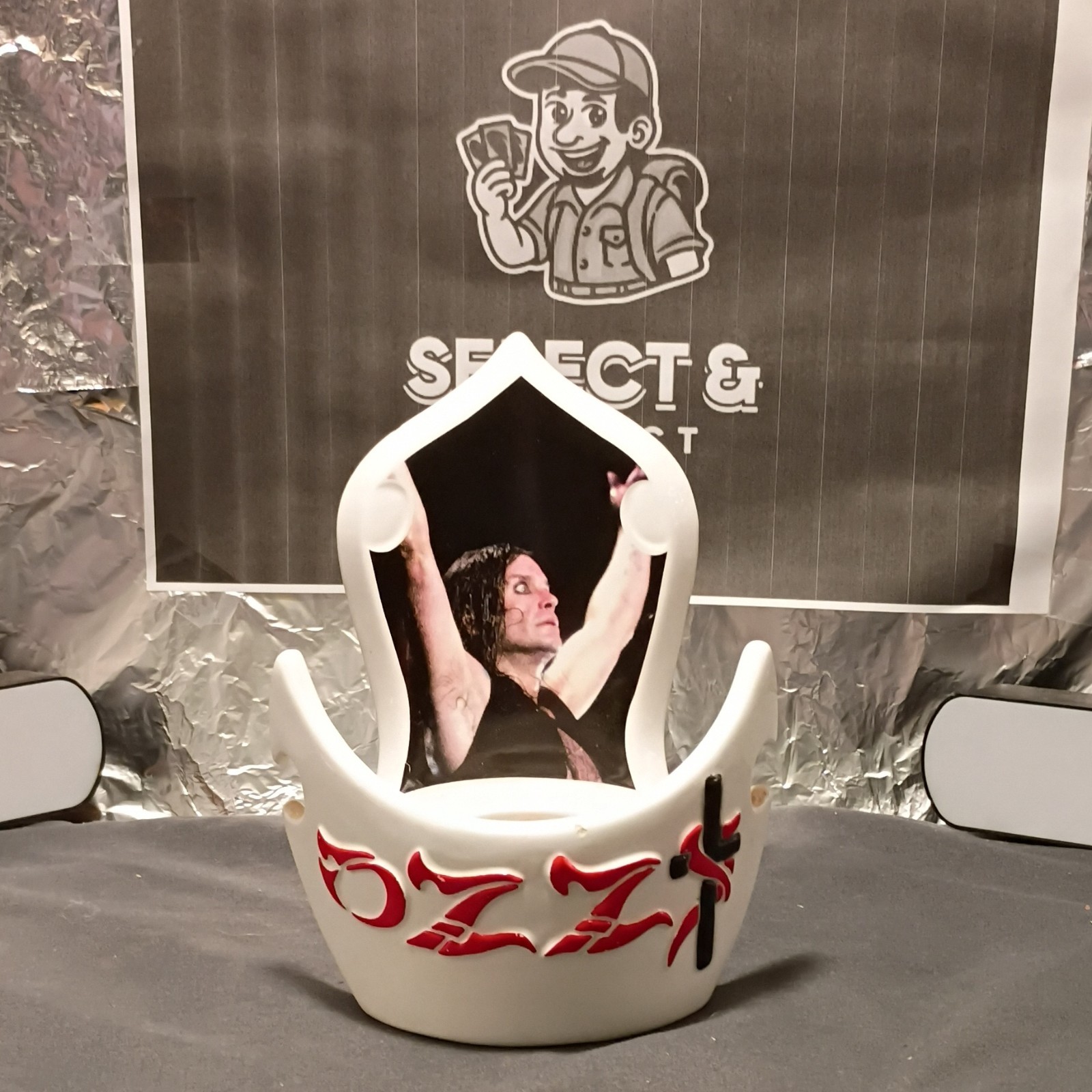 Ozzy Osbourne Monowise Ltd. 1999 Holy Water Font Candle Holder White Red Black